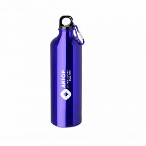 GARRAFA ALUMÍNIO, MOSQUETÃO COLORIDO, 750 ML, PERSONALIZADA