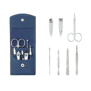 Kit Manicure, 07 Peças, Couro Sintético