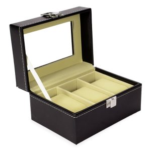 Porta-Relógios Personalizado Com 3 Compartimentos