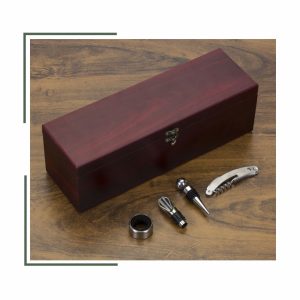 Maleta Madeira Bordô, Porta Vinho – Ug.915