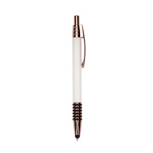 Caneta De Metal Touch Cobre Personalizada Com Grip Emborrachado