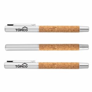 Caneta Executiva Metal Roller Reciclada, Cortiça