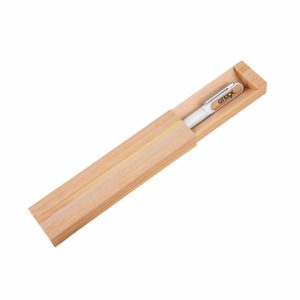 Caneta Executiva Esfero Metal E Bambu