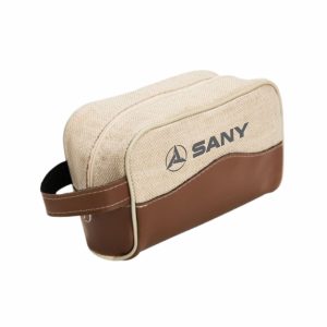 Necessaire Em Juta, Detalhe Marrom