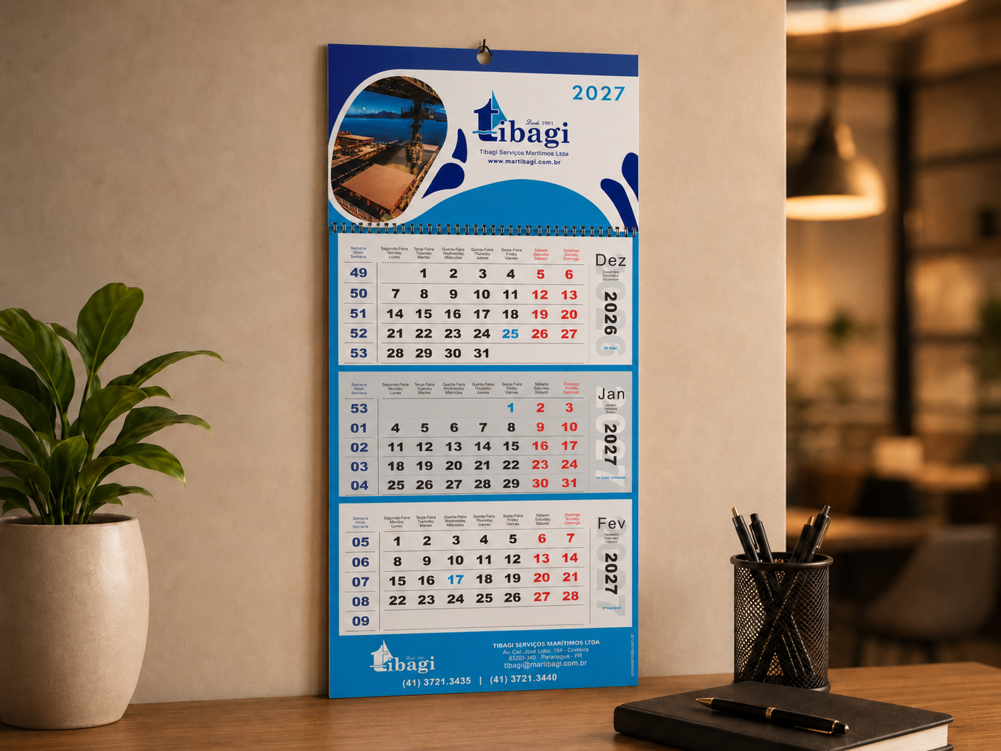 Calendário personalizado 2027